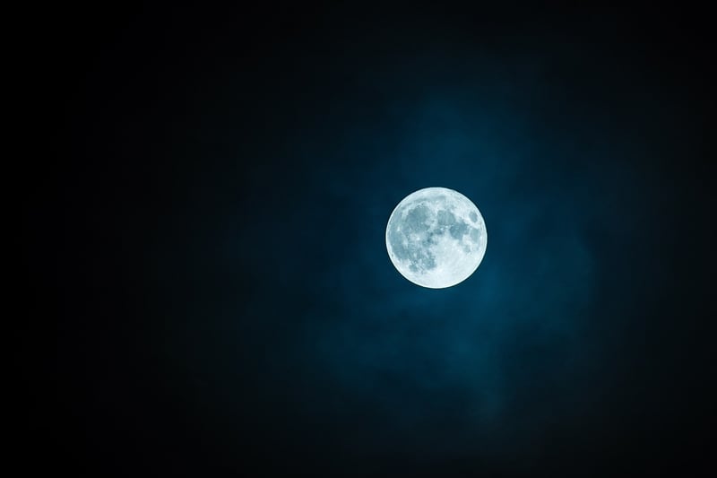 Full moon in the night sky